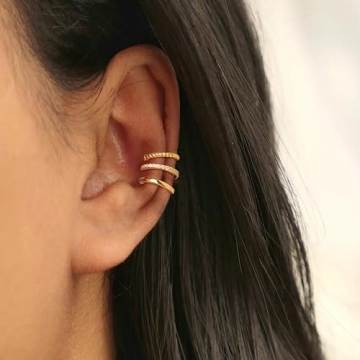 Trendy Gold Ear Cuffs for Women - Hypoallergenic & Stylish