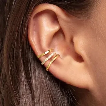 Trendy Gold Ear Cuffs for Women - Hypoallergenic & Stylish