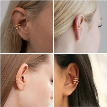 Trendy Gold Ear Cuffs for Women - Hypoallergenic & Stylish