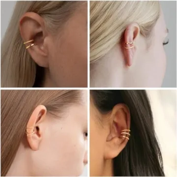 Trendy Gold Ear Cuffs for Women - Hypoallergenic & Stylish