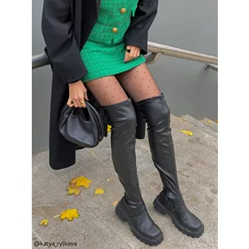 Black Polka Dot Sheer Tights Slimming Stylish 20 Den