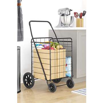 Whitmor Deluxe Utility Cart, Extra Large, Black