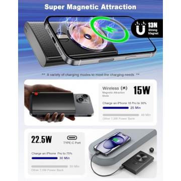 Kesguar Magnetic Portable Charger - 10000mAh Wireless Power Bank