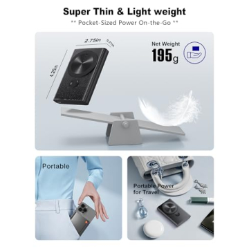 Kesguar Magnetic Portable Charger - 10000mAh Wireless Power Bank