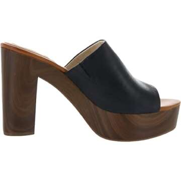 Jessica Simpson womens Shelbie Block Platform Heeled Sandal, Dark Black, 10 US