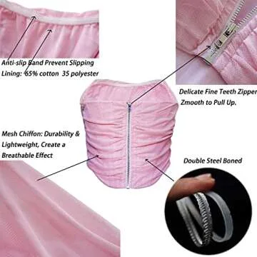 MOALLUOM Mesh Corset Crop Top Bustier Underbust Boned Backless Sleeveless Strapless Off Shoulder Aesthetic for Women Y2K