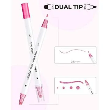 Ohuhu Dual Tip Dot Markers: 15 Colors for Artistic Fun