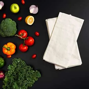 Bread Towels for Proofing Cover - 100% Organic Cotton Bread Cloth for Rising - Breathable Tea Towel for Bread Making - Unbleached Baking Towels - Bread Basket Cloth Napkin - 27"x27" (Natural - 5 Pack)