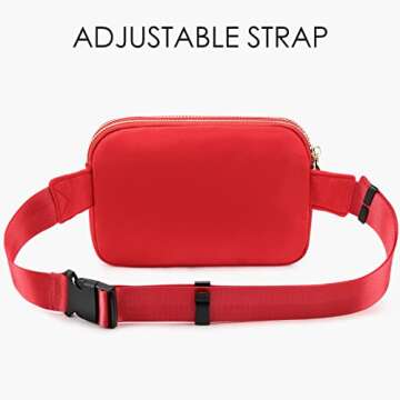 ZORFIN Fanny Packs for Women Men: Crossbody Belt Bag with Adjustable Strap - Fashion Waist Packs for Workout Running Traveling Hiking Red