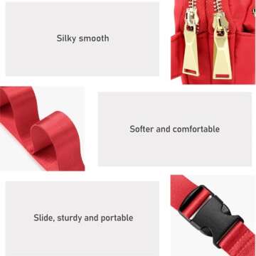 ZORFIN Fanny Packs for Women Men: Crossbody Belt Bag with Adjustable Strap - Fashion Waist Packs for Workout Running Traveling Hiking Red