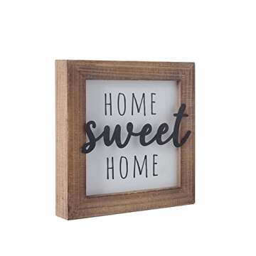 NITYNP Home Sweet Home Sign, Farmhouse Wooden Framed Home Wall Decor, Rustic Home Decor Wooden Sign,...