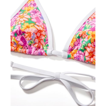 SUUKSESS Color Block Thong Bikini Set for Women