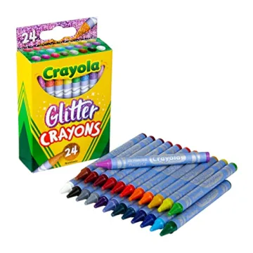 Crayola Sparkly Crayons - 24 Glittery Colors for Art Enthusiasts