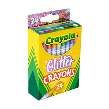 Crayola Sparkly Crayons - 24 Glittery Colors for Art Enthusiasts