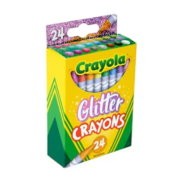 Crayola Sparkly Crayons - 24 Glittery Colors for Art Enthusiasts