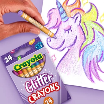Crayola Sparkly Crayons - 24 Glittery Colors for Art Enthusiasts