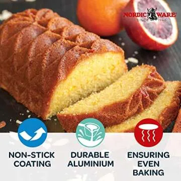Nordic Ware Jubilee Loaf Pan, 6 Cup, Gold