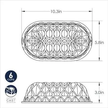Nordic Ware Jubilee Loaf Pan, 6 Cup, Gold