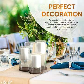 Set of 3 Glass Hurricane Candle Holders