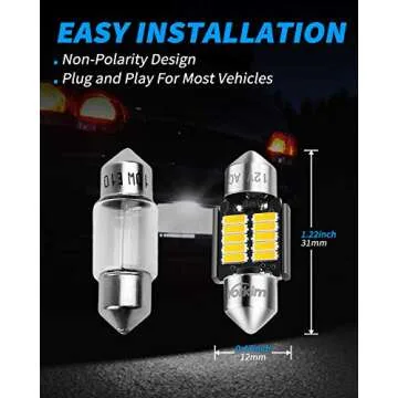 Yorkim DE3022 31mm LED Bulbs - Bright Interior Upgrade