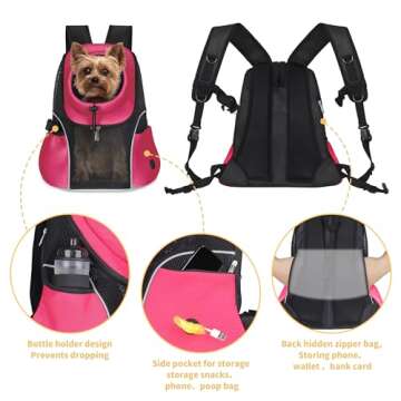 WOYYHO Dog Carrier Backpack for Small Pets - Ventilated & Safe