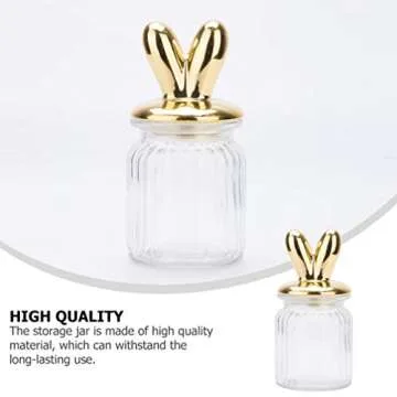 Charming Bunny Rabbit Glass Candy Jar for Easter Celebration