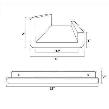 HBlife 15 Inches Invisible Wall Floating Bookshelf for Kids and Nursery, Clear Acrylic Shelves for Figures, 3 Pack (5MM Thick)