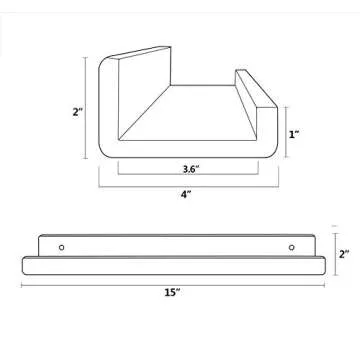 HBlife 15 Inches Invisible Wall Floating Bookshelf for Kids and Nursery, Clear Acrylic Shelves for Figures, 3 Pack (5MM Thick)