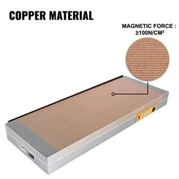 BestEquip Permanent Magnetic Chuck, 6in x 18in Rectangular Chuck, 14880lbs Fine Pole Magnetic Chuck, Powerful Sealed Chuck w/ ?100 N/cm² Magnetic Force