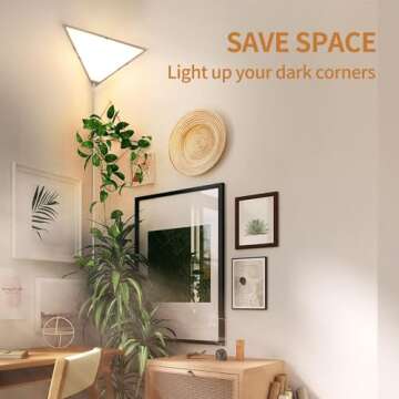 haultop Corner Light, Plug in Ceiling Lights, Modern Corner Lights for Living Room, Triangle Corner ...