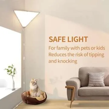 haultop Corner Light, Plug in Ceiling Lights, Modern Corner Lights for Living Room, Triangle Corner Light with Acrylic Shade, Corner Lamp for Office, Bedroom