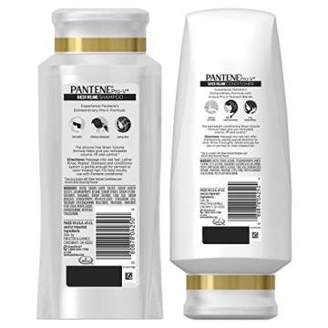 Pantene Volumizing Shampoo and Sulfate Free Conditioner for Fine Hair, Sheer Volume, 25.4 Fl Oz (Pac...