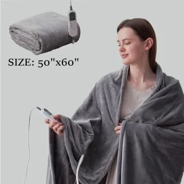 DOWNCOOL Heated Blanket with Fast Heating & Timer