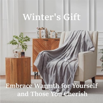 DOWNCOOL Heated Blanket with Fast Heating & Timer