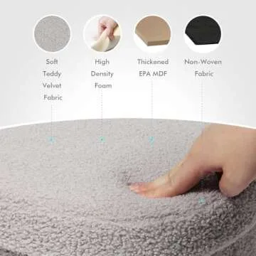 B FSOBEIIALEO Storage Ottoman Cube, Heart Shaped Ottomans with Storage Foot Stool Footrest for Lving Room, Boucle Ottoman Seat for Dorm Room,Faux Teddy Fur, Grey 15"x15"x15"