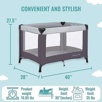 Dream On Me Nest Portable Playard with Carrybag