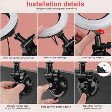 Hagibis Video Conference Lighting Kit,Computer/Laptop Moniter LED Video Light Dimmable 6500K Ring Light for Remote Working,Zoom Call,Self Broadcasting,Live Streaming (Black)