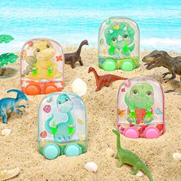 SevenQ Water Games for Kids Handheld, 4 Pack Dinosaur Toys Water Ring Toss Handheld Games Water Toys...