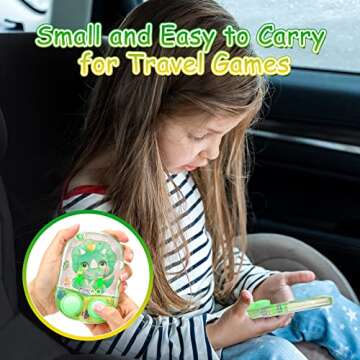 SevenQ Water Games for Kids Handheld, 4 Pack Dinosaur Toys Water Ring Toss Handheld Games Water Toys, Car Game for Kids and Family Stress Relief,Retro Toys Mini Toys for Party Favor Gifts Travel Games