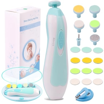 Electric Baby Nail Trimmer Kit LED Light 10 Heads