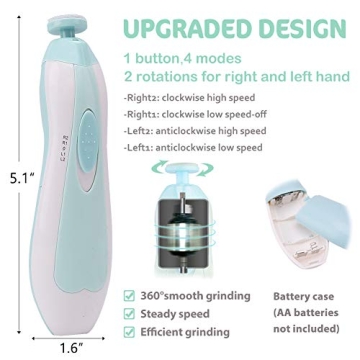 Electric Baby Nail Trimmer Kit LED Light 10 Heads
