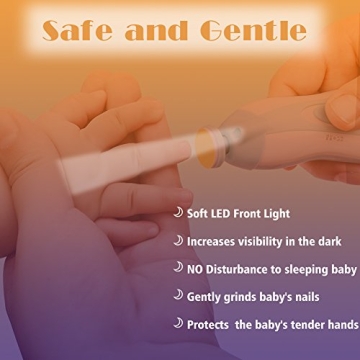 Electric Baby Nail Trimmer Kit LED Light 10 Heads