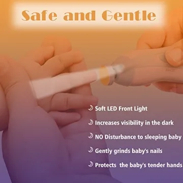 Electric Baby Nail Trimmer Kit LED Light 10 Heads