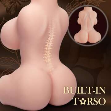 Sex Doll Male Masturbator with Realistic Boobs Vagina and Anal, Goyha 3 in 1 Torso Masturbator Love Doll Pocket Pussy with Built-in Spine 5.9lb Pussy Ass Male Sex Toy for Men Masturbation