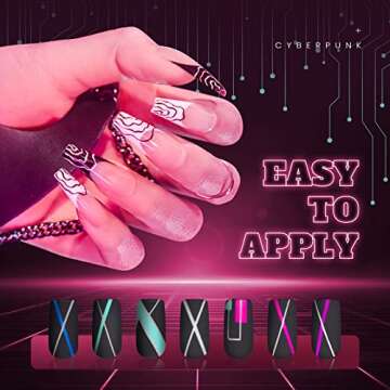 Beetles Gel Liner Nail Polish, 6 Colors Nail Art Paint for Swirl Nails Neon Blue Hot Pink Sliver Glitter Gel Polish Cyberpunk's Futurism Built Thin Nail Art Brush in Gel Pens Gel Art Polish