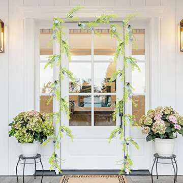 DR.DUDU 6 FT Easter Garland, Lighted Artificial Garlands with Egg, 20 LED Lights Spring Floral Garland, Easter Decorations for Home Kitchen Mantle Fireplace, Indoor Outdoor Holiday Party Decor