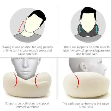 Obemary Travel Pillow for Airplanes, Memory Foam Travel Neck Pillow