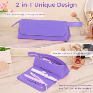 JKAOO Heat-Resistant Hair Tools Travel Bag for Organizing