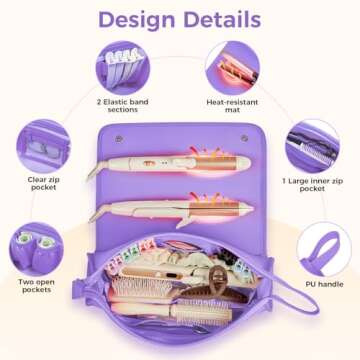 JKAOO Heat-Resistant Hair Tools Travel Bag for Organizing