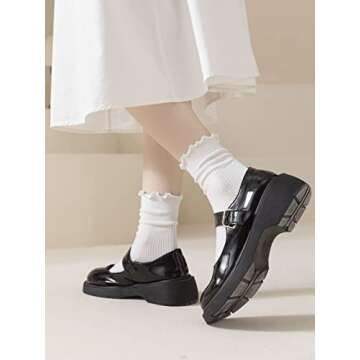 ACCFOD Cute Ruffle Socks for Women, Frilly Socks for Women Cute Ankle Crew Socks - Neutral Color